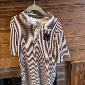 Mississippi State Maroon and White Striped Kids Polo